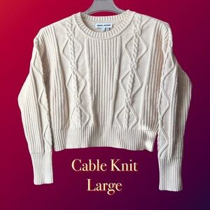🤎 DKNY Chunky Cable Knit Sweater LG 🤎